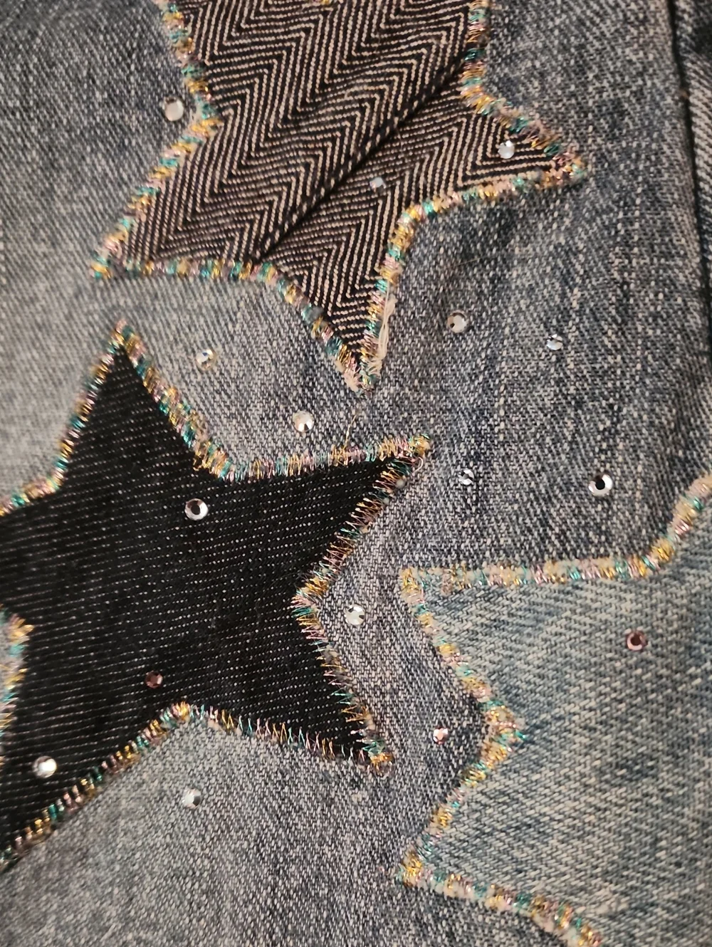 Gap Sparkly Star Patch Denim Mini Skirt, Girls 8